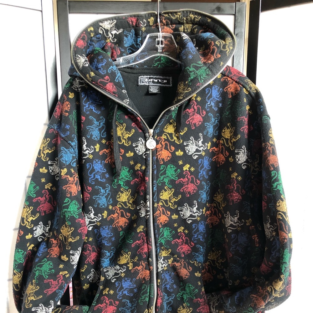 Kanji zip-up dragon hoodie